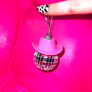 Disco ball cowboy hat rearview mirror accessories etc
